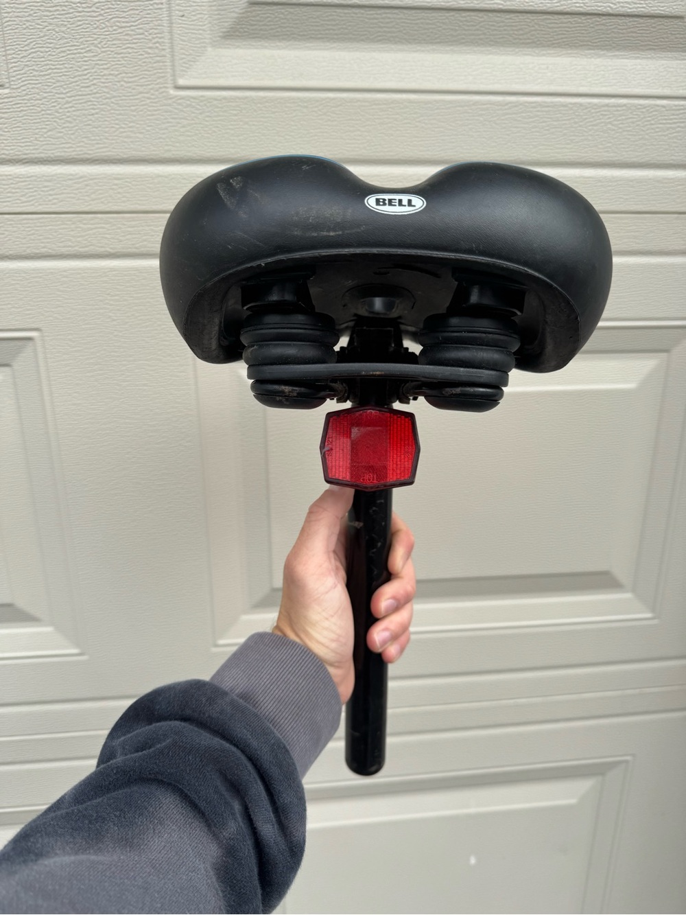 Bell Black Bicycle Saddle with Rear Reflector and Suspension Springs